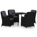 5 Piece Garden Dining Set Black Tbkkpix