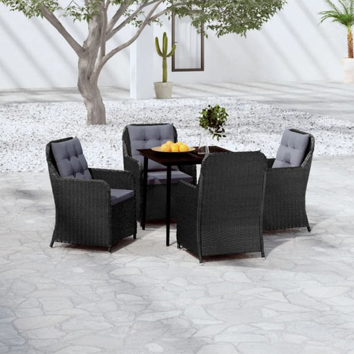 5 Piece Garden Dining Set Black Tbkkpix