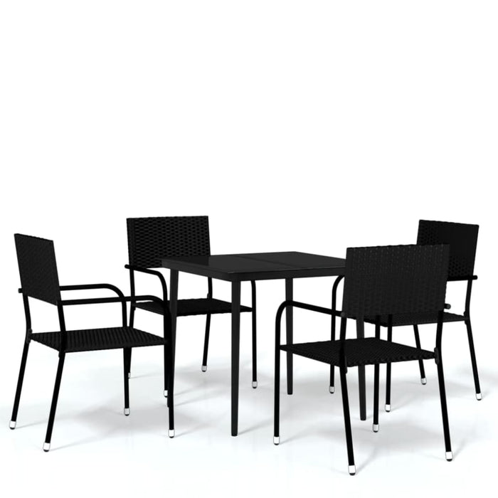 5 Piece Garden Dining Set Black Tbkkpkb