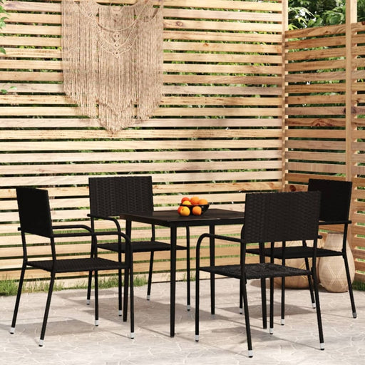 5 Piece Garden Dining Set Black Tbkkpkb