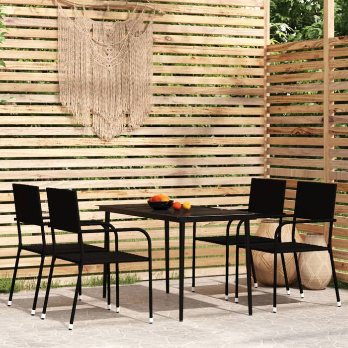 5 Piece Garden Dining Set Black Tbkkpko