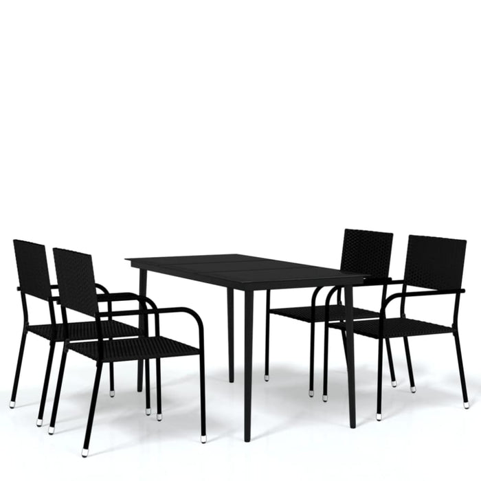 5 Piece Garden Dining Set Black Tbkkpko