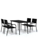 5 Piece Garden Dining Set Black Tbkkpko