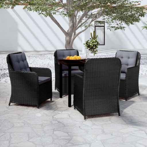 5 Piece Garden Dining Set Black Tbkkplb