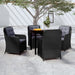 5 Piece Garden Dining Set Black Tbkkplb