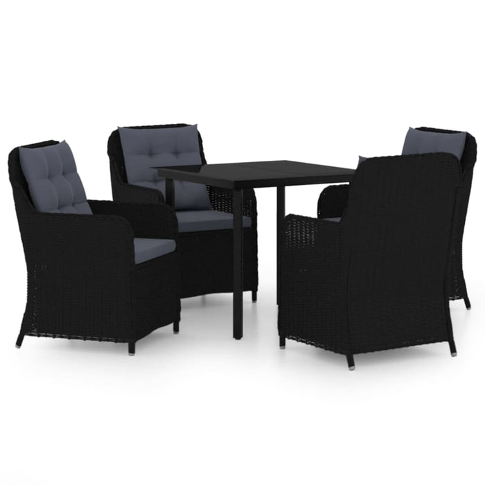 5 Piece Garden Dining Set Black Tbkkplb