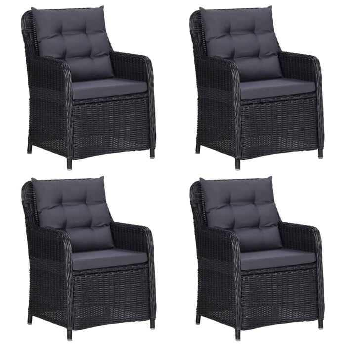 5 Piece Garden Dining Set Black Tbkkplb