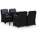 5 Piece Garden Dining Set Black Tbkkplo