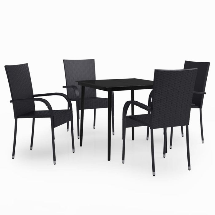 5 Piece Garden Dining Set Black Tbkktkl