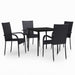 5 Piece Garden Dining Set Black Tbkktkl
