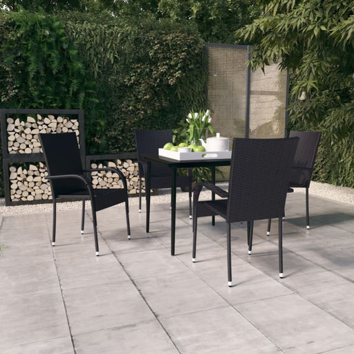 5 Piece Garden Dining Set Black Tbkktkl