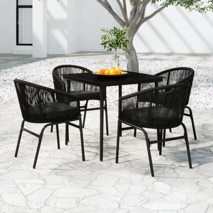 5 Piece Garden Dining Set Black Tbkkxab
