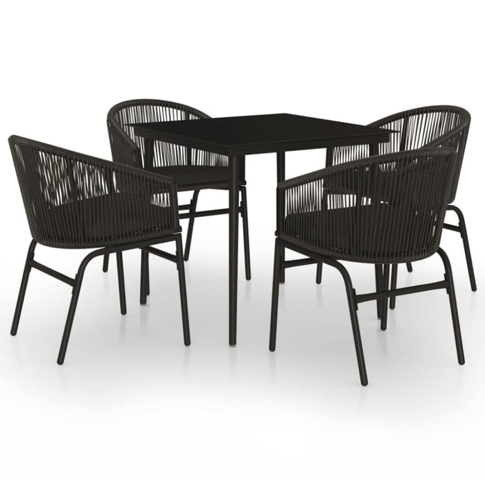 5 Piece Garden Dining Set Black Tbkkxab