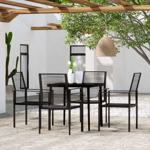 5 Piece Garden Dining Set Black Tbkkxba