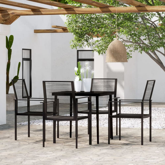 5 Piece Garden Dining Set Black Tbkkxba