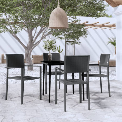 5 Piece Garden Dining Set Black Tbkkxil