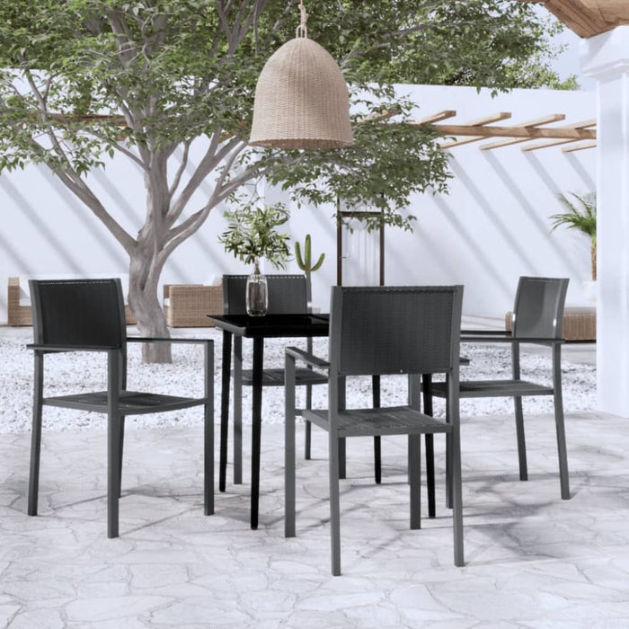 5 Piece Garden Dining Set Black Tbkkxil