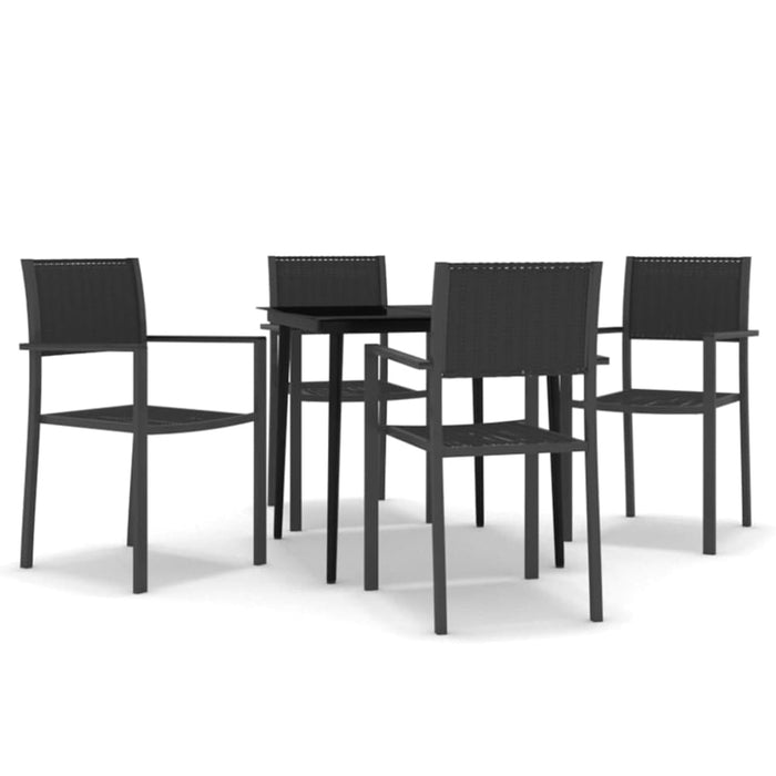 5 Piece Garden Dining Set Black Tbkkxil