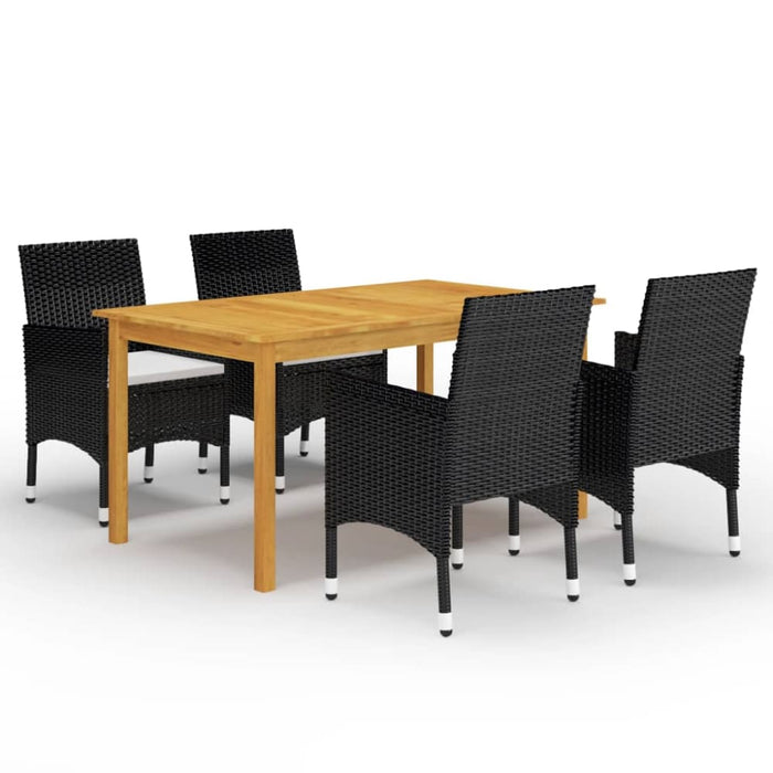 5 Piece Garden Dining Set Black Tbliilo