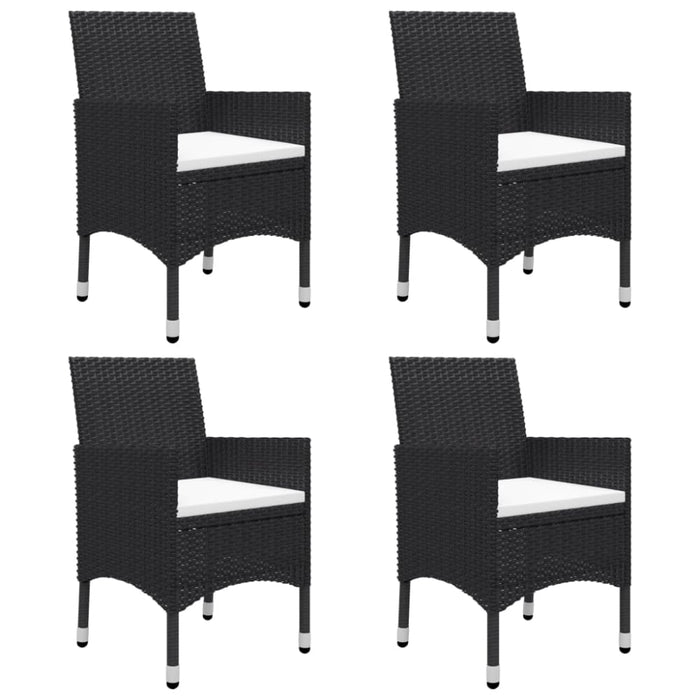 5 Piece Garden Dining Set Black Tbliilo