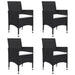 5 Piece Garden Dining Set Black Tbliilo
