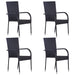 5 Piece Garden Dining Set Black Tbliina
