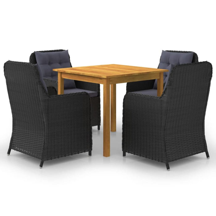 5 Piece Garden Dining Set Black Tbliixk
