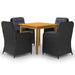 5 Piece Garden Dining Set Black Tbliixk