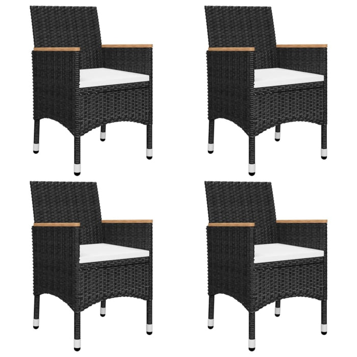 5 Piece Garden Dining Set Black Tblilii
