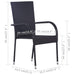 5 Piece Garden Dining Set Black Tblilkt