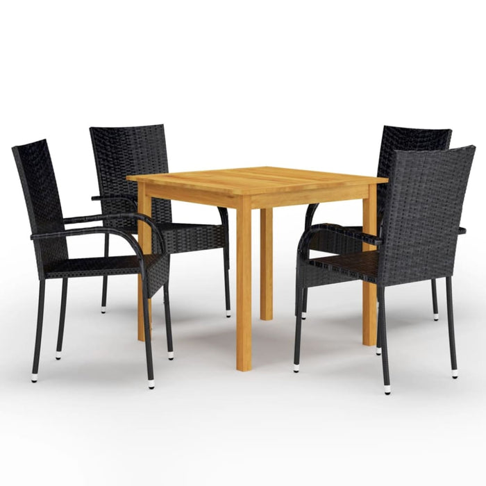 5 Piece Garden Dining Set Black Tblilkt