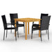 5 Piece Garden Dining Set Black Tblilkt