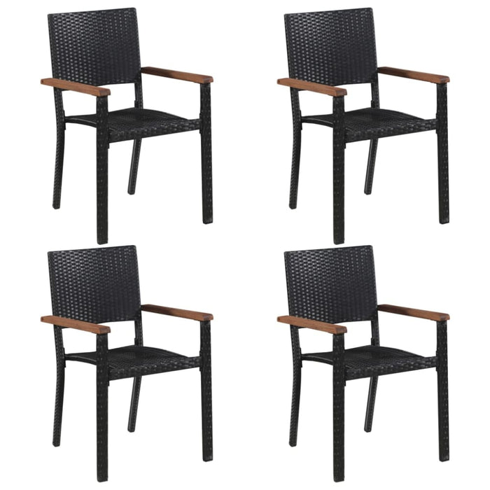 5 Piece Garden Dining Set Black Tblinbn