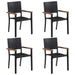 5 Piece Garden Dining Set Black Tblinbn