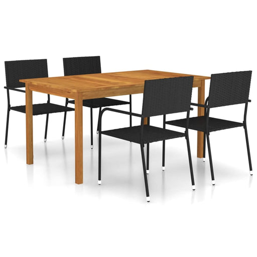 5 Piece Garden Dining Set Black Tblinxn