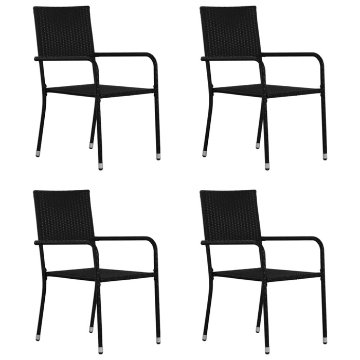 5 Piece Garden Dining Set Black Tblinxn