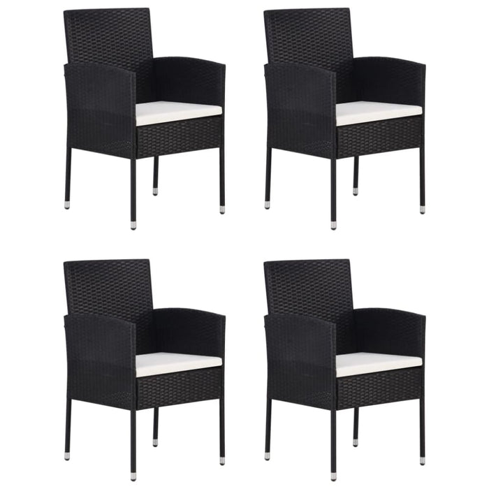 5 Piece Garden Dining Set Black Tblniik