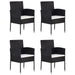 5 Piece Garden Dining Set Black Tblniik