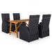 5 Piece Garden Dining Set Black Tblnill