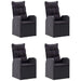 5 Piece Garden Dining Set Black Tblnill