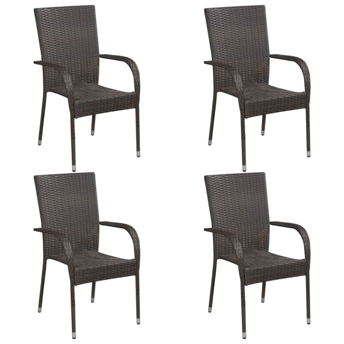5 Piece Garden Dining Set Brown Tblilkx