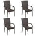 5 Piece Garden Dining Set Brown Tblilkx