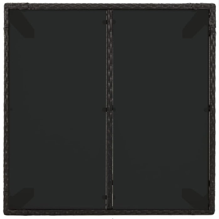 5 Piece Garden Dining Set with Cushions Black Poly Rattan