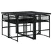 5 Piece Garden Dining Set With Cushions Black Poly Rattan