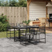 5 Piece Garden Dining Set With Cushions Black Poly Rattan