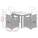 5 Piece Garden Dining Set With Cushions Black Poly Rattan