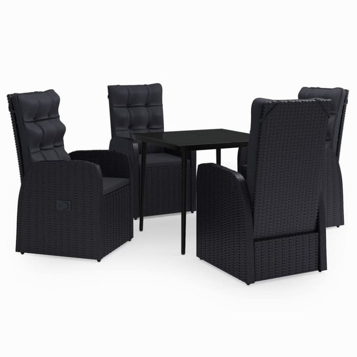 5 Piece Garden Dining Set with Cushions Black Tbkkakx