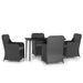 5 Piece Garden Dining Set with Cushions Black Tbkkpat