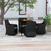 5 Piece Garden Dining Set with Cushions Black Tbkkpax