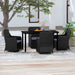 5 Piece Garden Dining Set with Cushions Black Tbkkpto